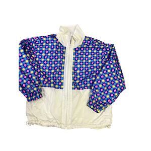 Vintage Retro 1990s Nylon Windbreaker, Women’s M, 80’s Workout Jazzercise Boxy‎